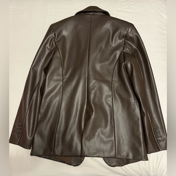 Brown Vegan Leather Blazer - Seven Sisters - Picture 4 of 9